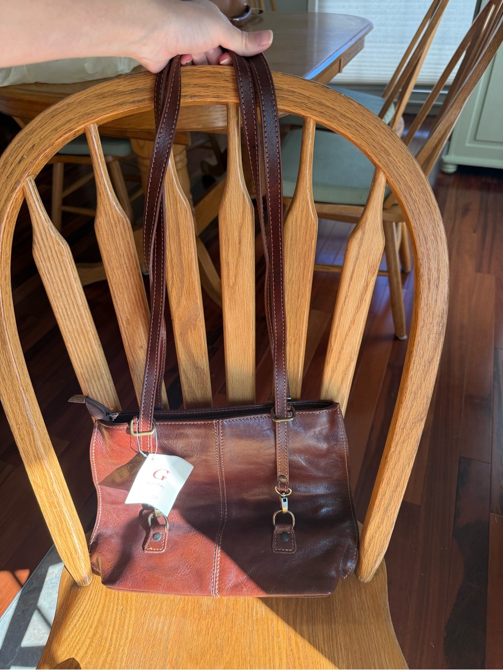 Genuine Italian Leather Convertible Handbag (NWT and DUST BAG)
